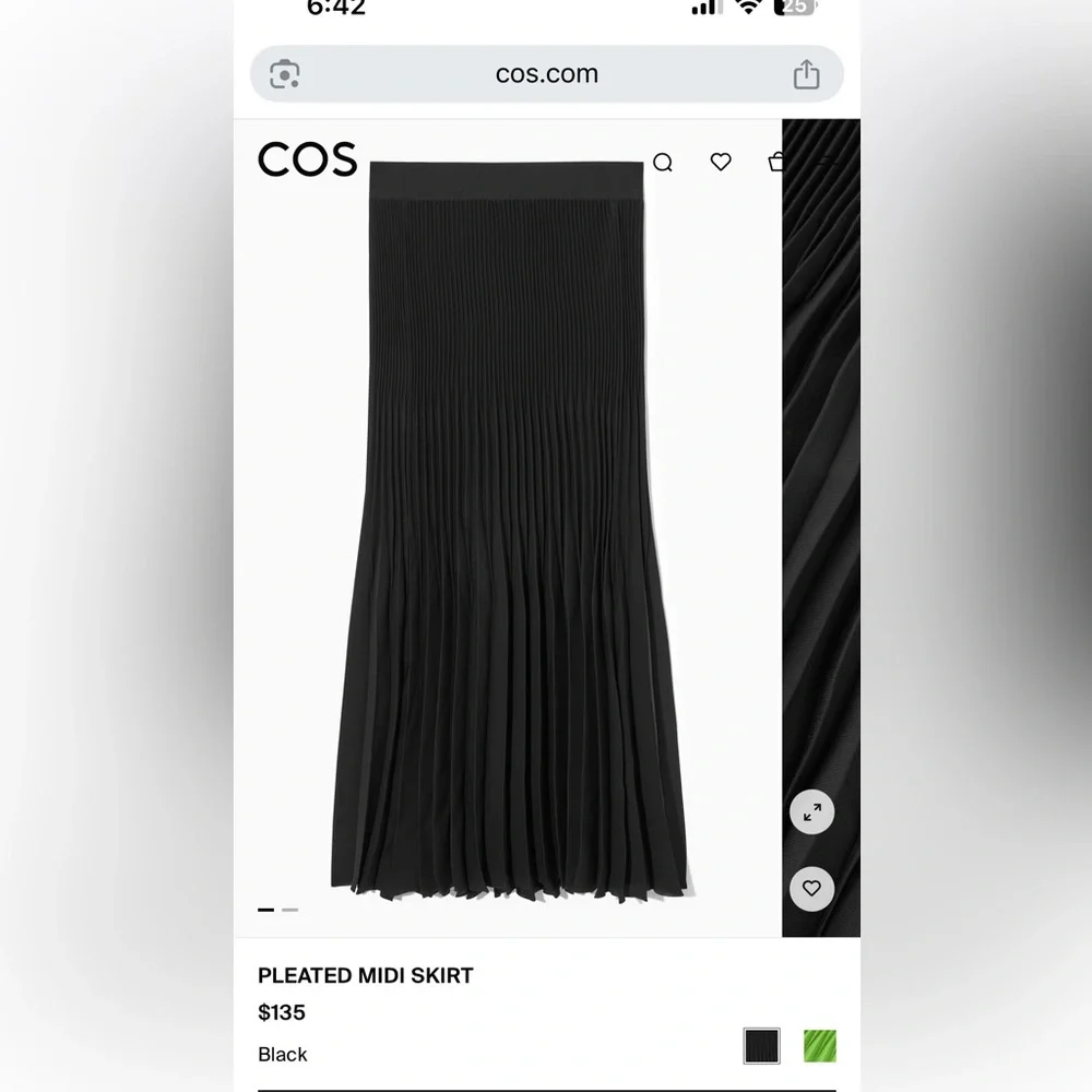 COS pleated skirt in black - Picture 1 of 2